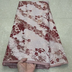 2025High Quality African Nigerian Tulle Lace Fabric Embroidery Silk Fabric French Dress Prom Party Gown For Sewing 5Yards YXZ148