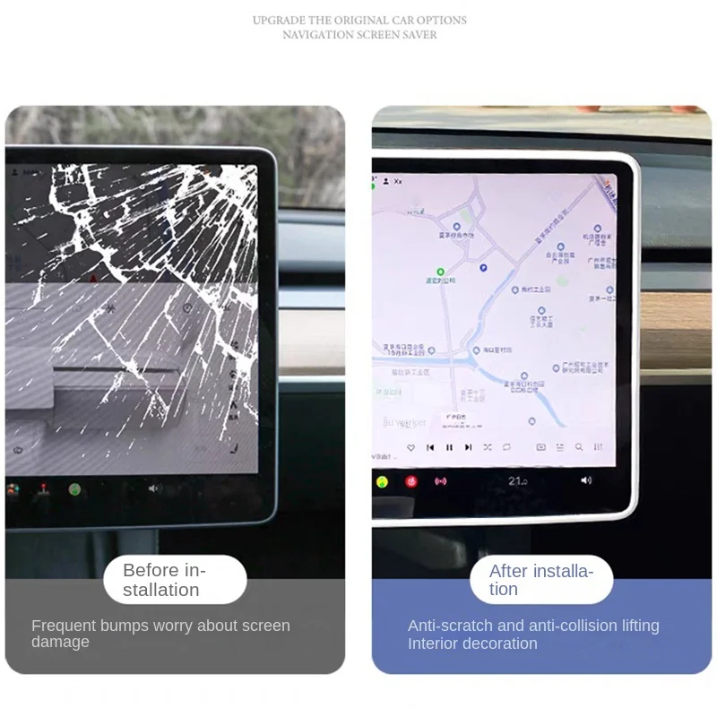 For Tesla Model 3 Y 2020-2023 Silicone Screen Frame Display Edge Protector Central Control Protective Cover Car Accessores