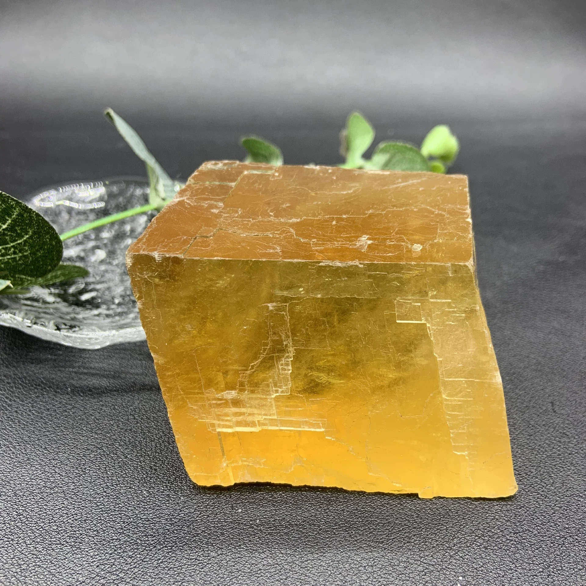 Natural Crystal Yellow Calcite Geode Blocks Irregular Shape Healing Gemstone Ornament for Home Decor