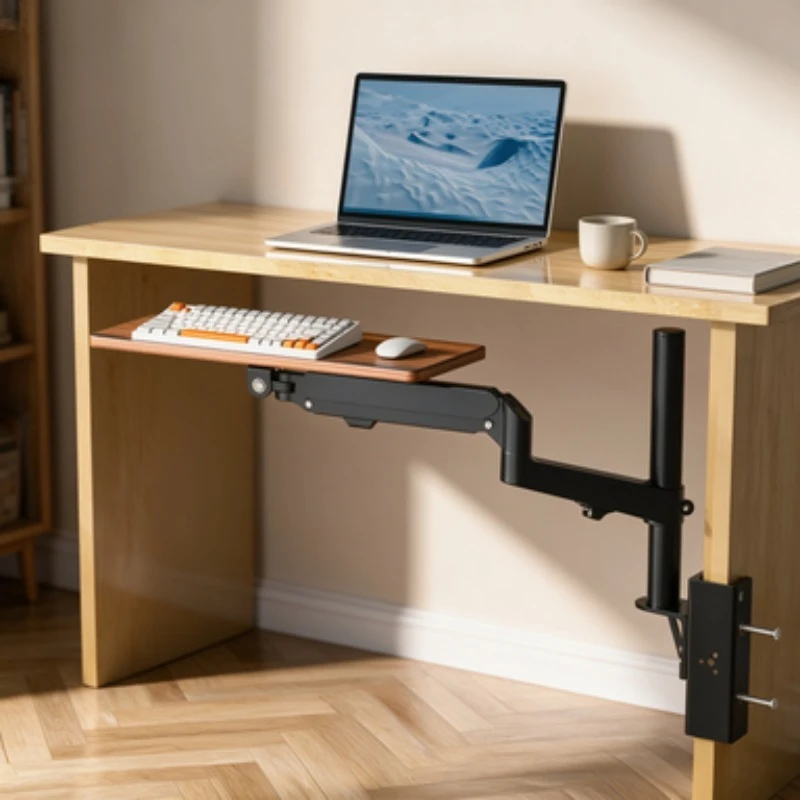 Save Space Under Desk Keyboard Tray Office Typing Platform DIY Desk Accessory Workstation Ergonomic Desktop Setup & Keyboard Arm