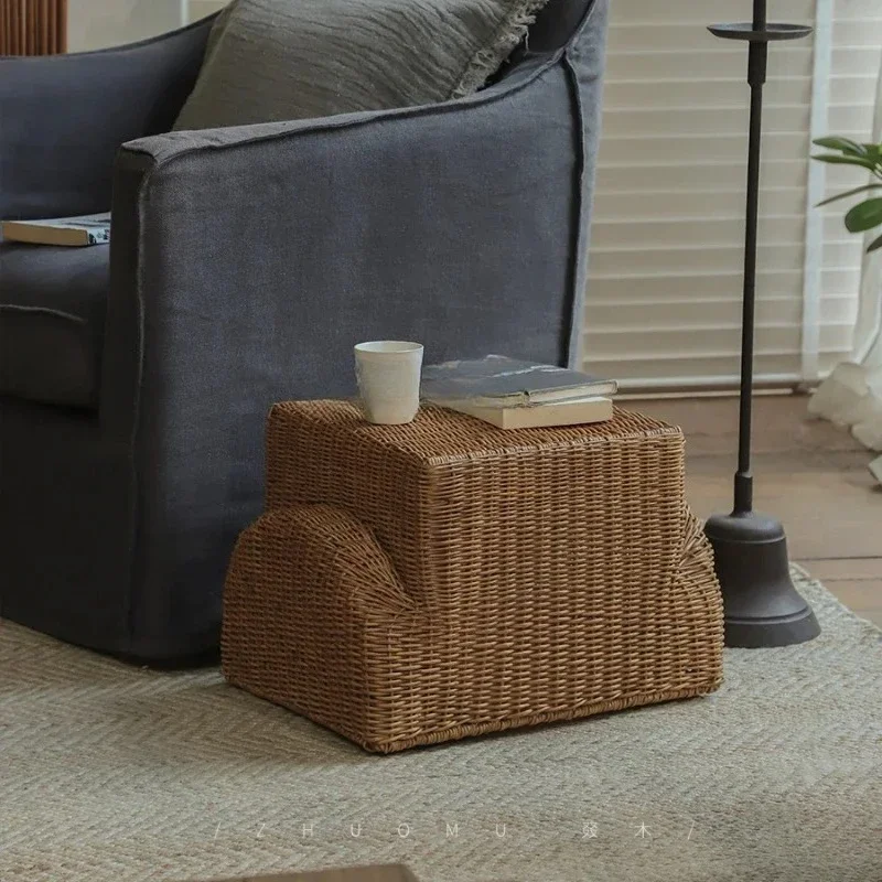 P Handmade rattan wabi sari natural wind creative side several bed and breakfast .storage stool