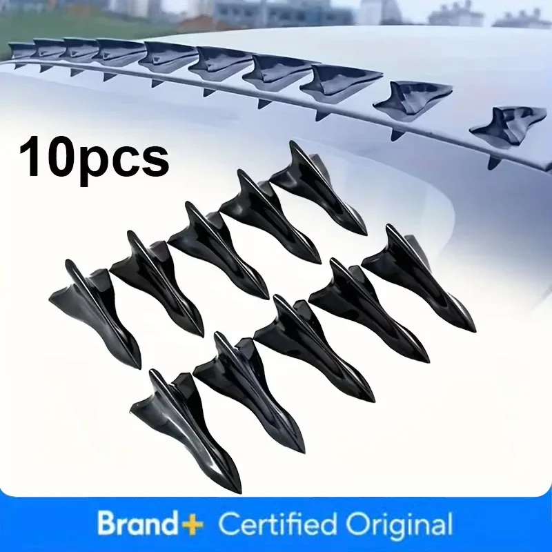 Car Roof Spoiler Black Shark Fin NEW 10PCS Decoration Universal Pointed Carbon Fiber Bumper Guard Car Exterior Roof Accessories