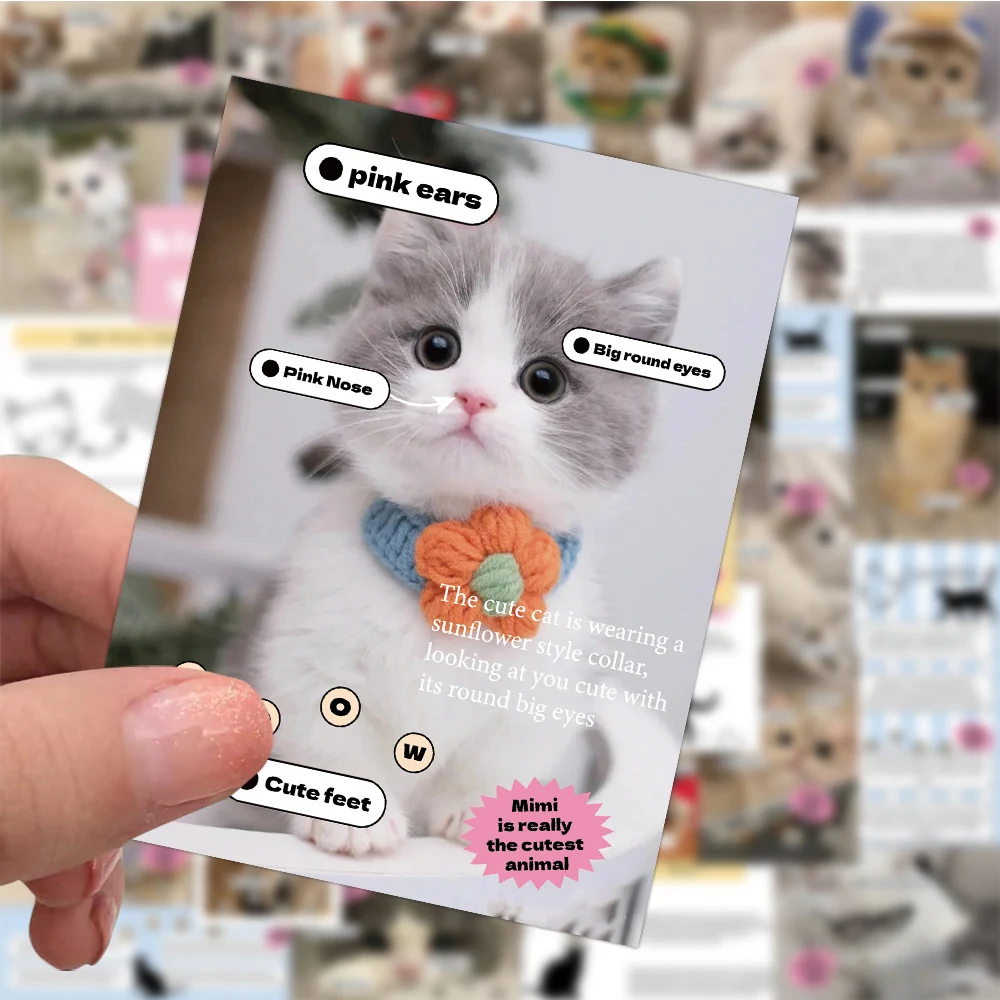 10/30/60pcs Korean Ins Style Cat Meme Stickers Cute Aesthetic Sticker DIY Scrapbook Luggage Phone Case Kawaii Kitten Decals Gift - view 4