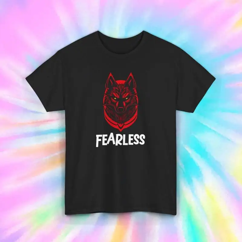 

Футболка Fearless Wolf красная S 5XL вдохновляющая