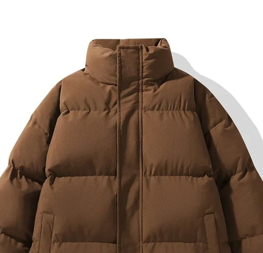 

Autumn and Winter Dopamine Cotton Jacket, Men's Stand-up Collar Coat, Men's Thick Pure Color Warm Cotton Jacket, Cotton Coat