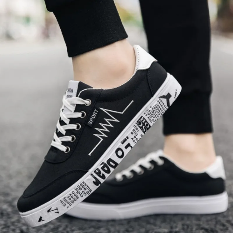 Sapatos de lona graffiti para homens, tênis planos, confortáveis, casuais, ao ar livre, caminhando, esportes, juventude, estudante, moda, 2024