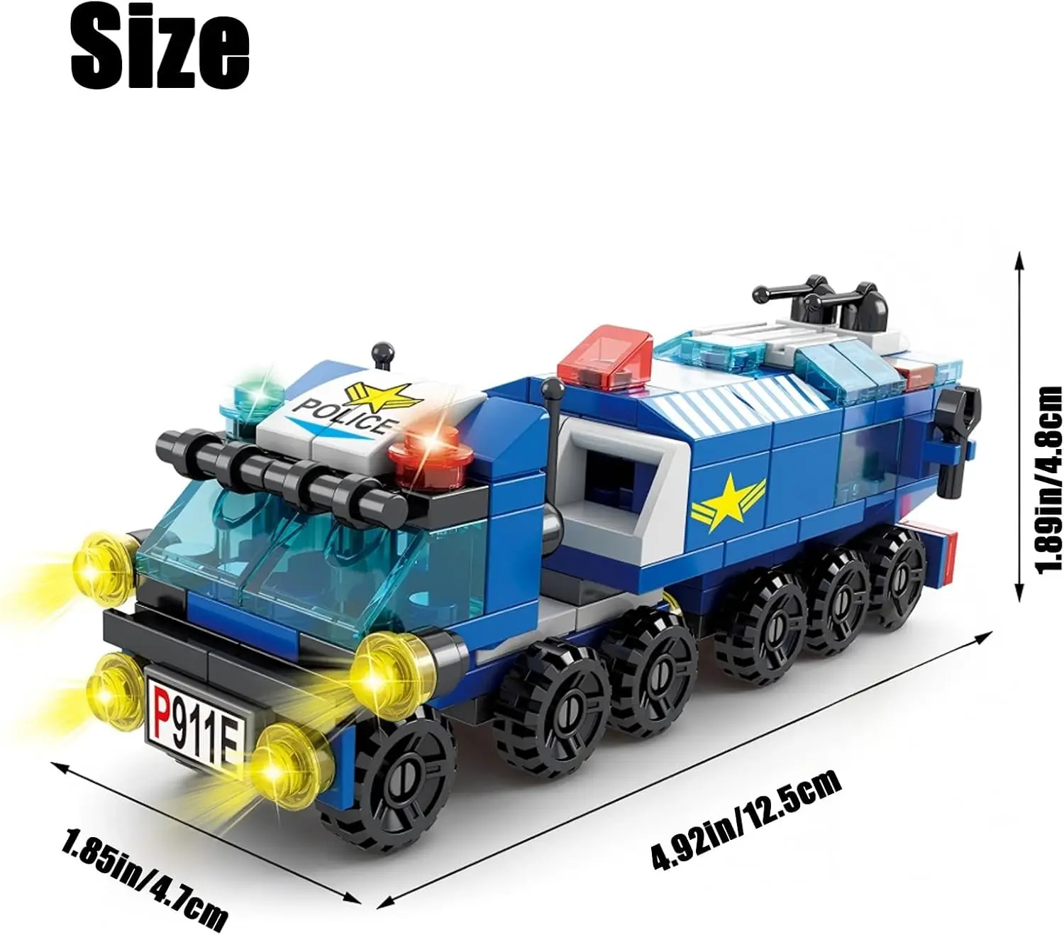147-delige politieauto speelgoedbouwset voor kinderen van 5-12 jaar, constructiespeelgoed met bewegende wielen Auto Chase Adventure speelset