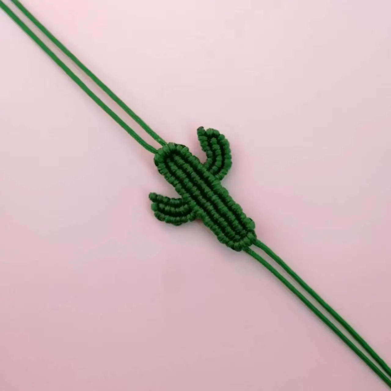 Bohemia Cactus Plant Bracelet For Girl Jewelry Handmade Braided Charm Macrame Adjustable Friendship Gift For Women