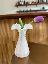 3Colors Glass Flower Vase Table Hydroponic Vase Crafts Living Room Home Decoration Centerpiece Rose Arrangement