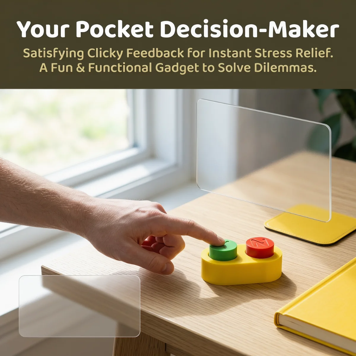 1 Pack 6.5cm 3D Printed Eco-Friendly PLA，Yes ＆ No Button Fidget Toy, Novelty Desk Gadget
