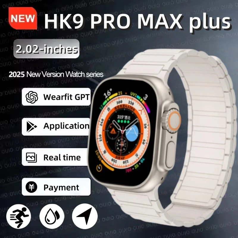 

HK9 PRO MAX plus Smartwatch 2025 49 мм HD AMOLED 4G ROM Bluetooth Вызов Сетевой чат Робот Часы NFC Компас Смарт-часы Мужчины Женщины