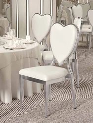 SILLA DE BODA romántica elegante de plata, silla de comedor ligera, silla de lujo para fiesta, hotel, amor, taburete suave, sala de ceremonia