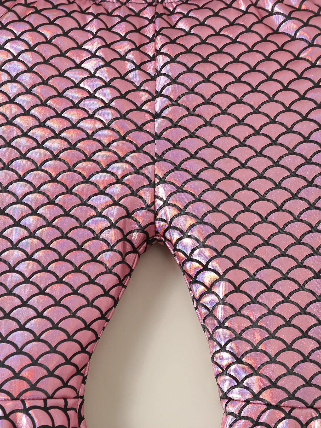 Herbst Frühling Baby Mädchen Hosen Nette Meerjungfrau Fisch Skala Druck Mode Ausgestelltes Hosen Leder Hosen Baby Kleidung – Detail 9