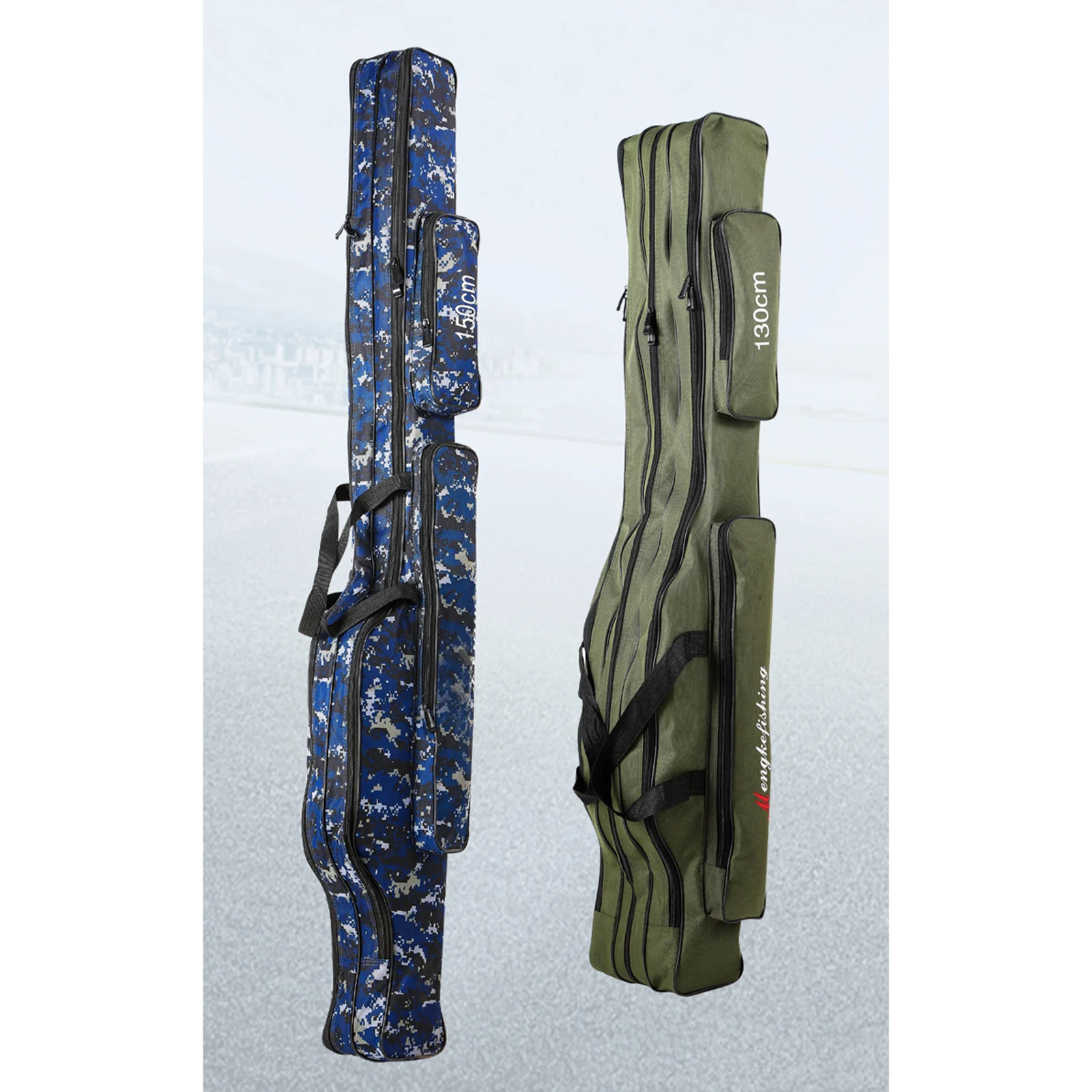 110/120/130/150cm Portable Foldable Fishing Rod Zipped Carrier Fish Pole Tools Storage Bag Case Fishing Bags Waterproof Oxford