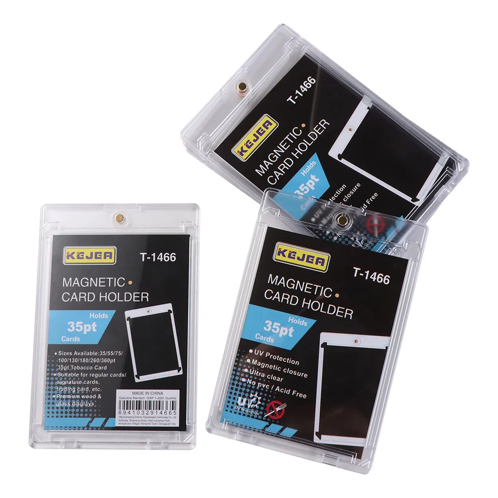

5Pcs Magnetic Card Holder Case 35PT Thickness Hard Plastic Material Game Card Storage Box Collection Clear