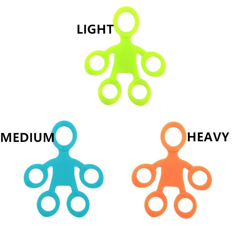 자폐증 ADHD용 손가락 그립 실리콘 링 운동기, 스트레스 방지 저항 밴드, 피트니스 스트레처, 3 단계 손가락 감각 장난감, 1 개