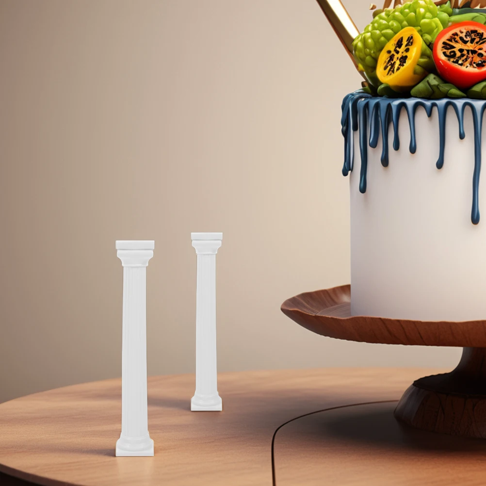 

4pcs Roman Column Stand Set Vintage Tiered Support Diy Decoration Stand For Weddings Birthdays Cake Riser Artistic Column Decor