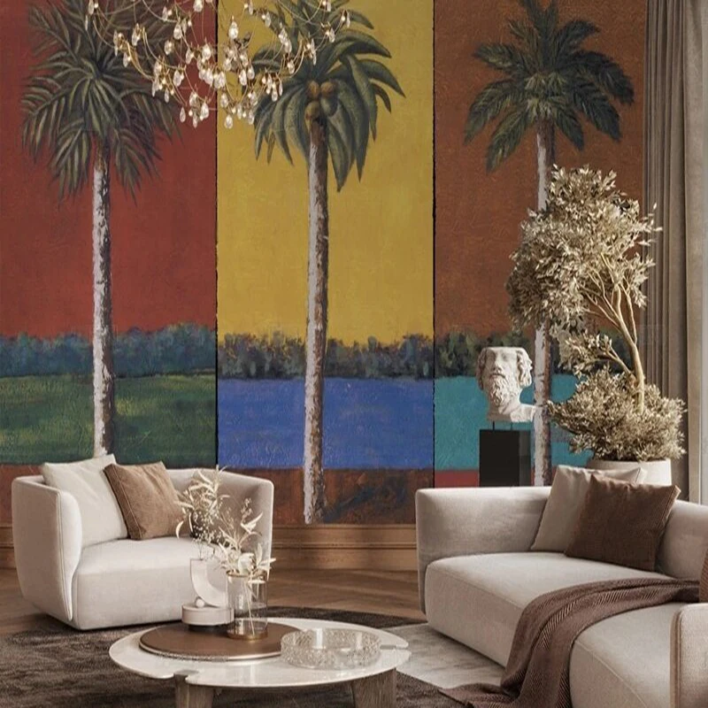 MU9217  Original palm tree three-dimensional color composition TV bedroom home decoration background wall