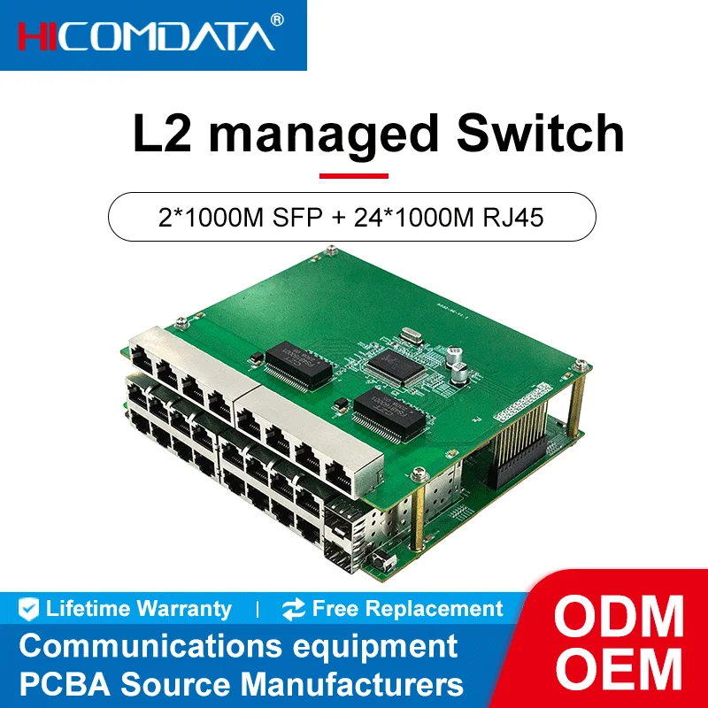 

L2 Network Managed Industrial Grade 2-Optical 24 Electric Gigabit Upgrade_SFP-PCBA, PCBA Board, Gigabit Switch