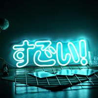 Terrific Neon Sign LED Japanese Neon Sign Ice Blue for Wall Decoration Neon Wall Decor Party Room Club Birthday Halloween Gift