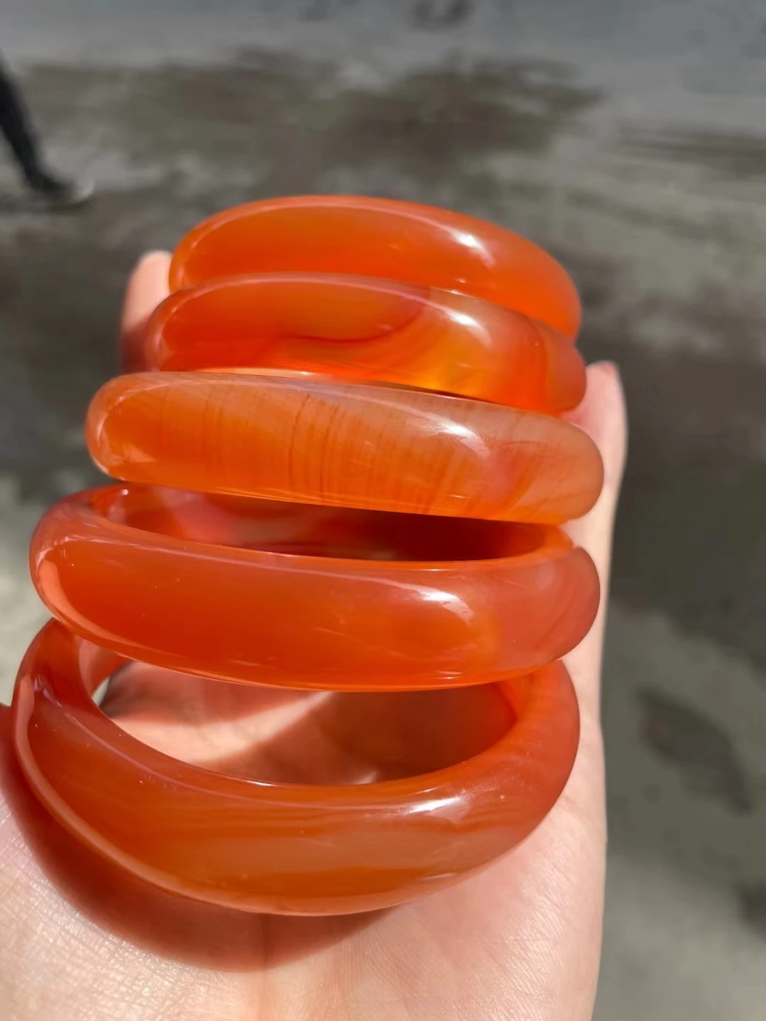 Latest Natural Orange Agate Chalcedony Bracelet Exquisite Passionate Jade Bangle FashionJewelry Accessory