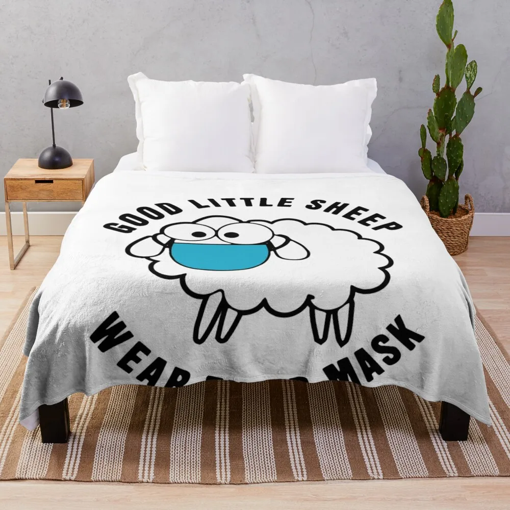 

Masked Sheep Throw Blanket Soft Beds Picnic Decoratives Decorative Sofa Blankets