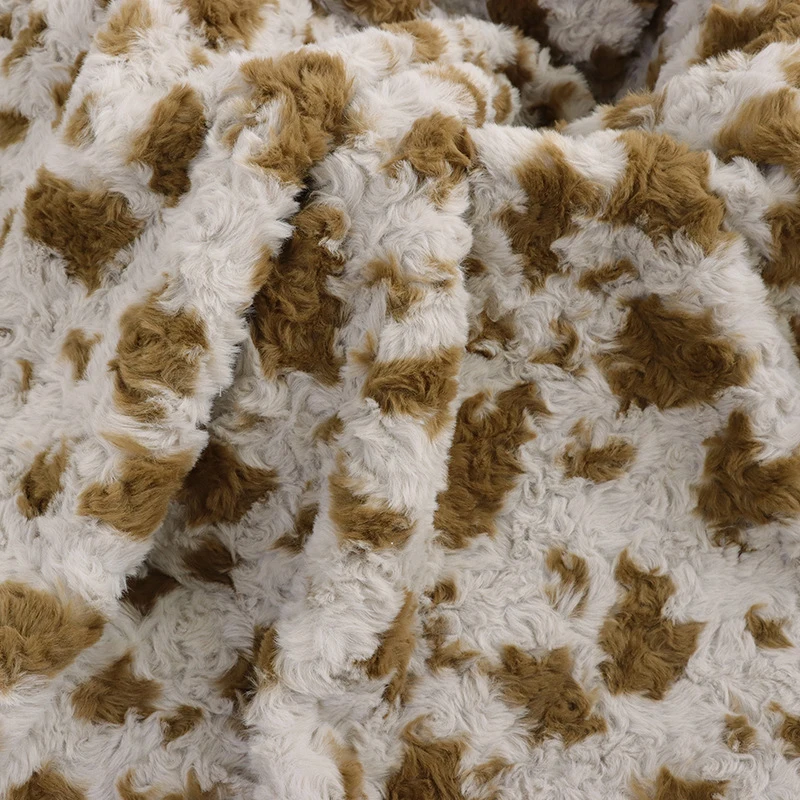 

1*1.6M Thicken Plush Printed Fabric Soft Skin-Friendly Faux Rabbit Fur Designer Cloth For DIY Sewing Warm Clothing Toys Shoe Hat