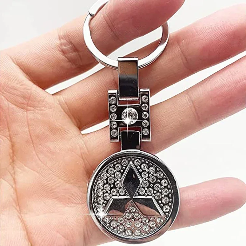 Автомобильный брелок с бриллиантами из сплаваMitsubishi Lancer Outlander Pajero L200 ASX Eclipse Montero Ralliart EVO9 Starion, аксессуары для ключей