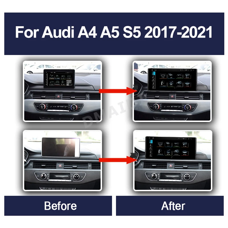 Android 13 System Car Multimedia Player For Audi A4 B9 A5 2017-2021 SIM USB Wireless Carplay Auto WIFI Google GPS Touch Screen