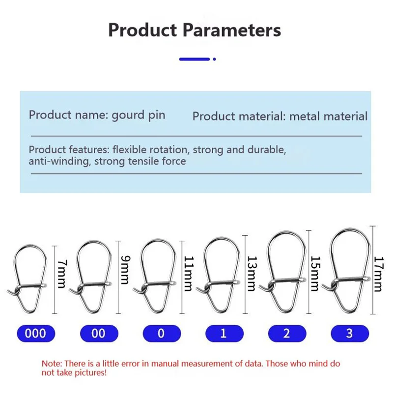 100 Uds Crankbait broches rodantes broches de pesca Duo Lock señuelo broches cambio rápido pesca Clips rápidos conector lubina de agua dulce