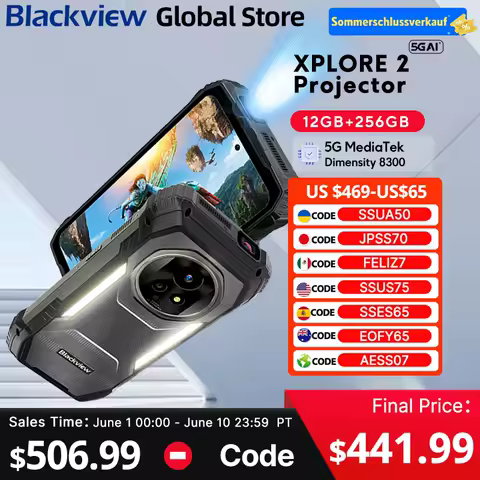 Blackview XPLORE 2 Projector 5G AI Rugged Phone 6....