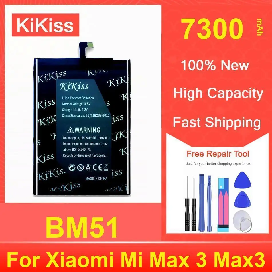 

7300Mah For Xiaomi MI Max3 Max 3 BM51 Mobile Phone Battery Stable