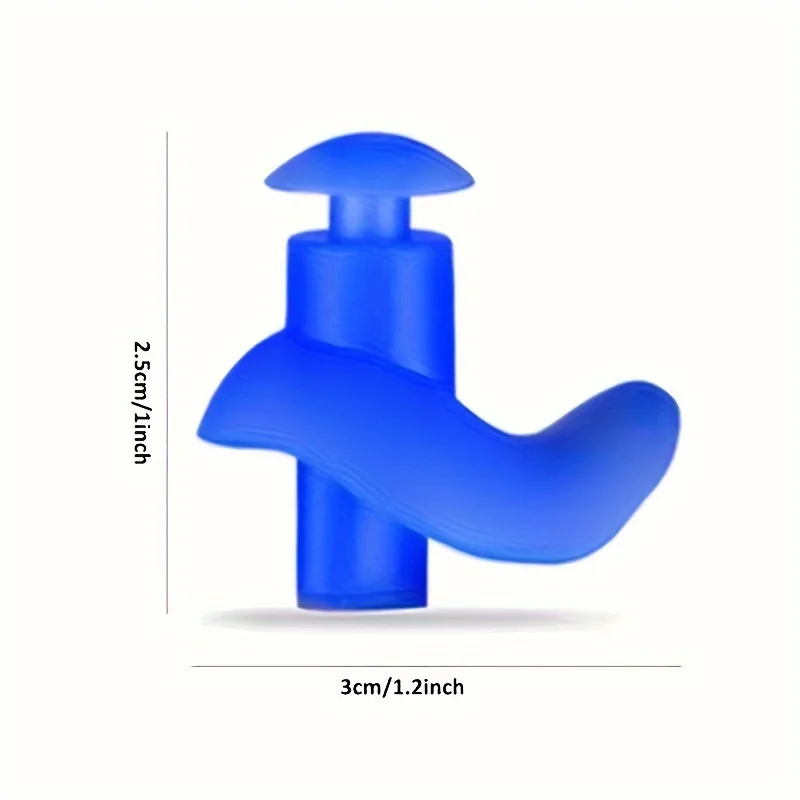 زوج واحد من سدادات الأذن الناعمة المقاومة للماء من السيليكون، ملحقات السباحة، سدادات أذن متينة، نسيج كلاسيكي رقيق #3