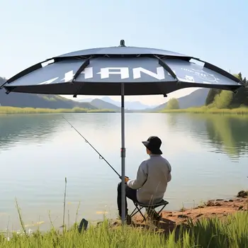 Fiskeparasoll för strandterrass med ankare Kraftigt vind-UV-skydd med lutning och solskydd Bärbar för strandterrass utomhus 10 best sales Beach wind - №3