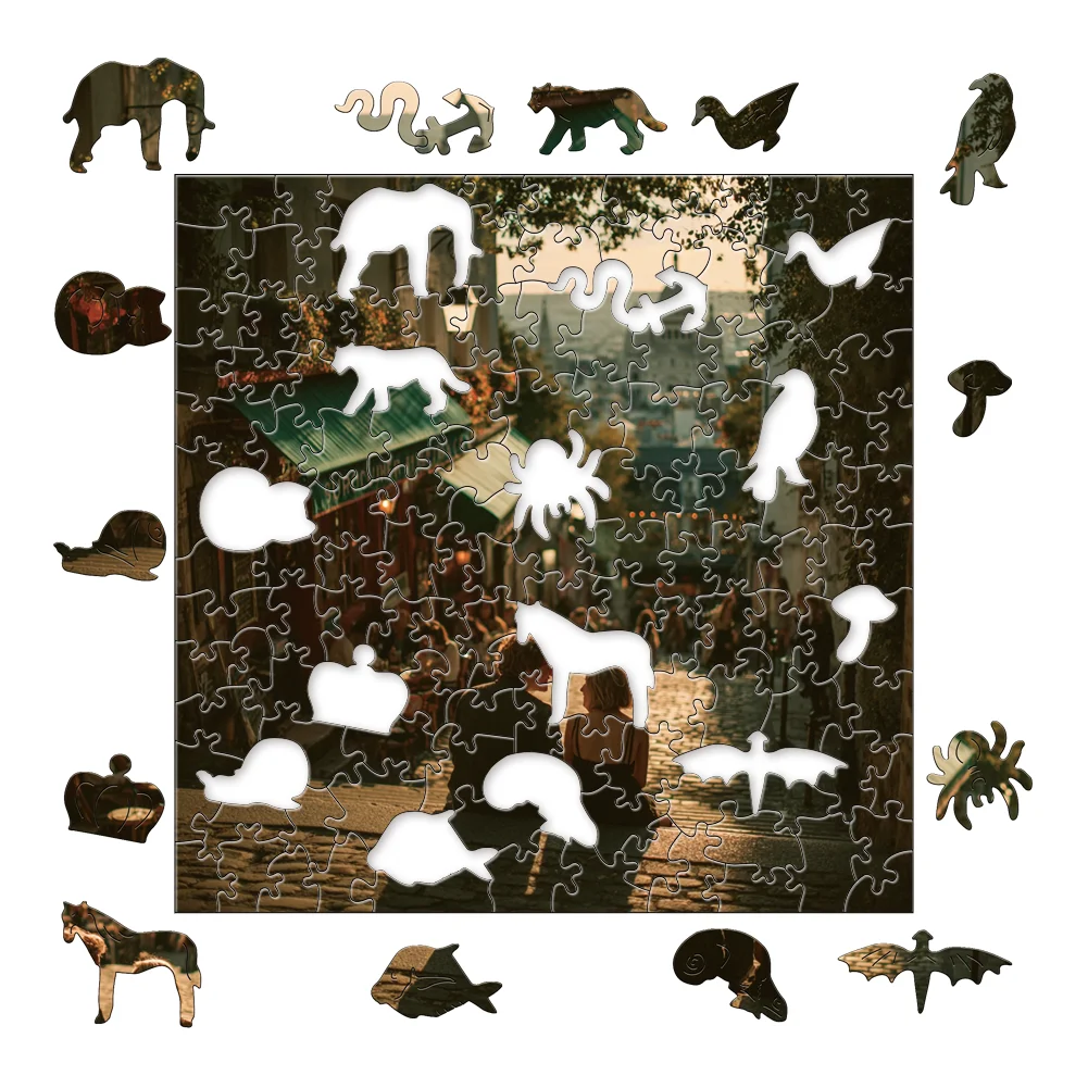 Square wooden puzzle DIY educational toy for children enhances children's hands-on skills and is a great interactive game for