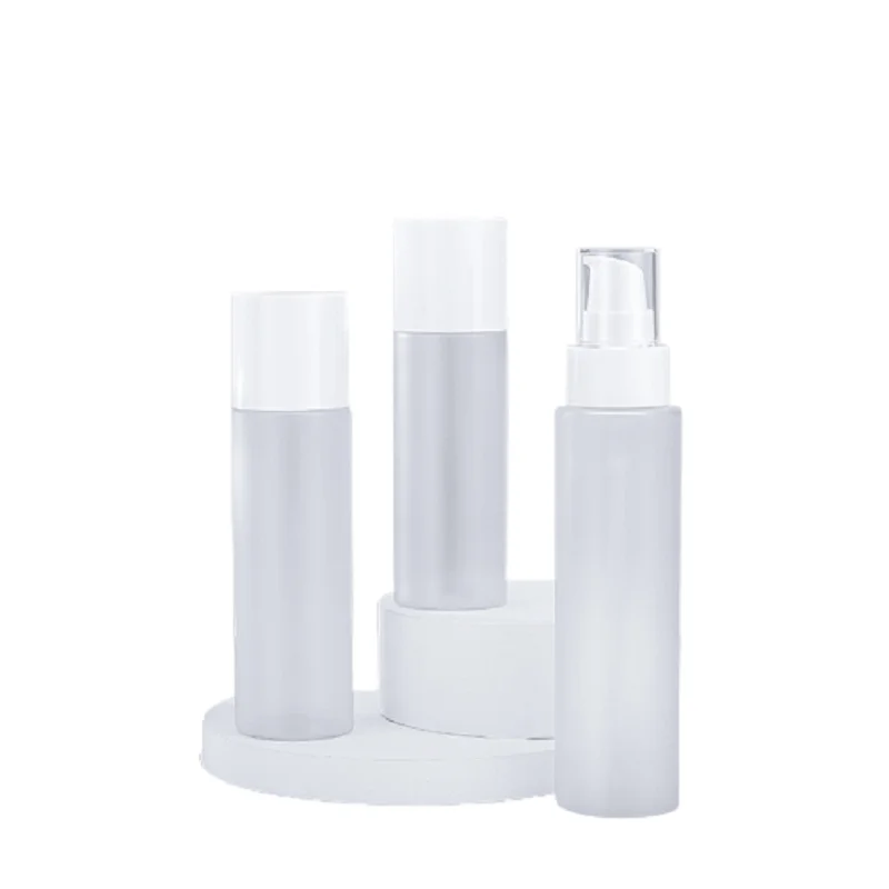 

Empty Bottle Packaging Frosted Plastic 100ml 120ml 150ml 15Pcs Screw Lid Lotion Pump Refillable Cosmetic Packaging Container