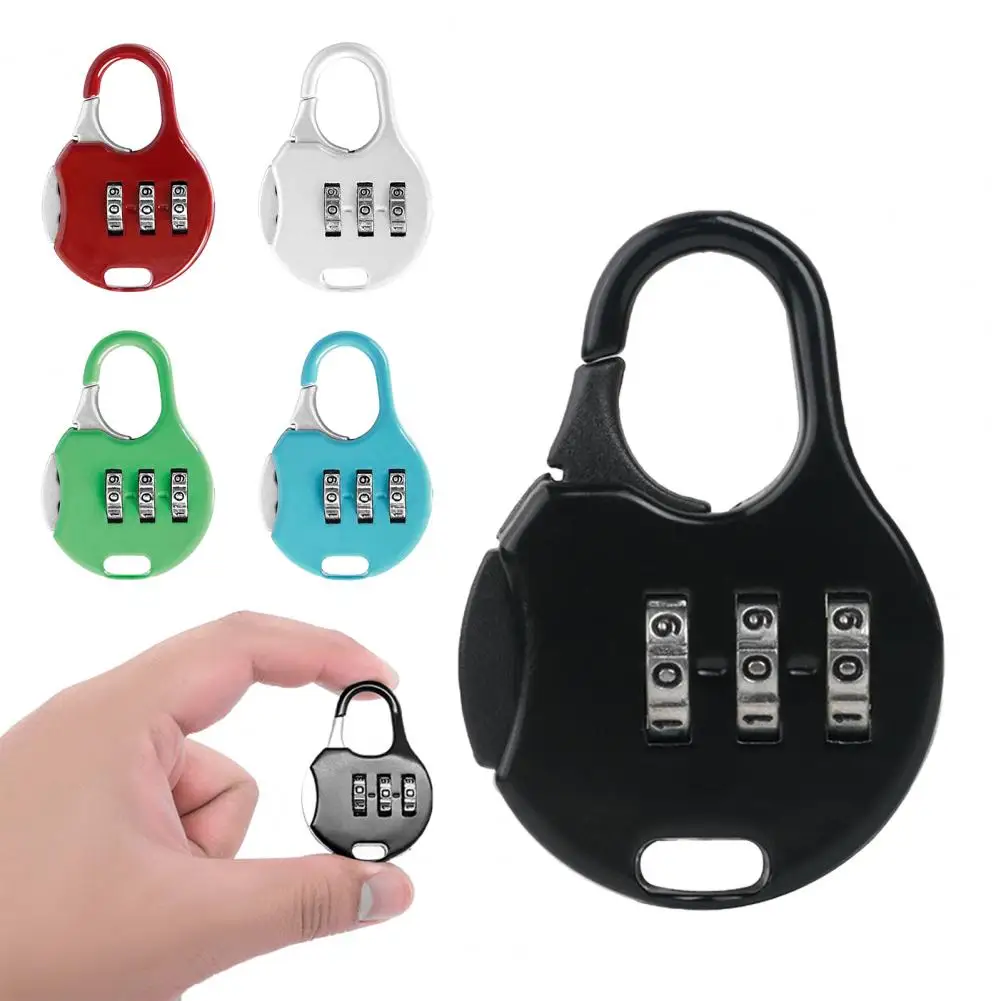 User-friendly Password Lock Portable 3 Digit Combination Lock for Travel Suitcase User-friendly Resettable Padlock with Compact