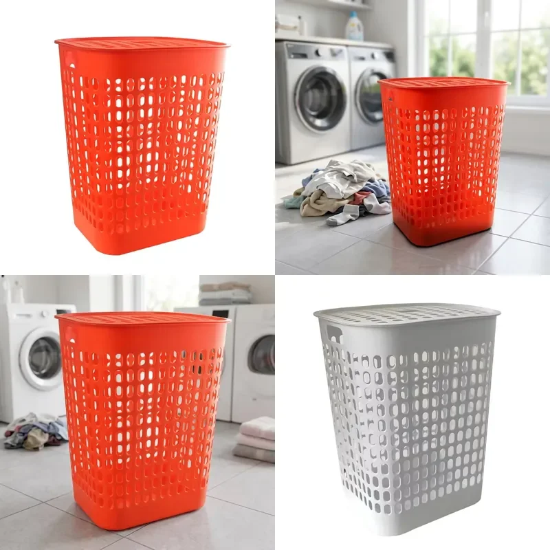for Large Capacity Plastic Dirty Clothes Storage Basket with Lid Household Clothes Storage Box