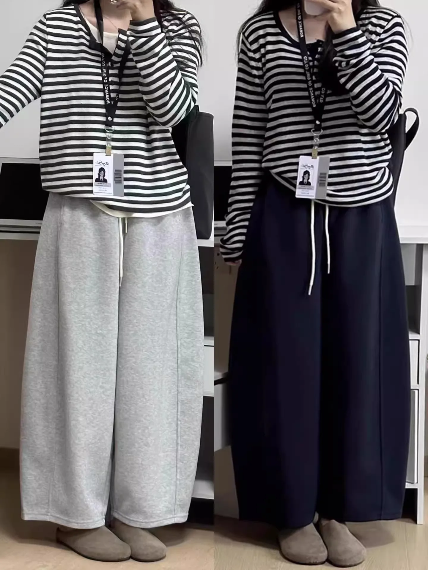 

Женские повседневные спортивные брюки для осени и зимы, новинка, большие размеры, для полных женщин, с высокой талией, свободные, утягивающие, широкие брюки-палаццо