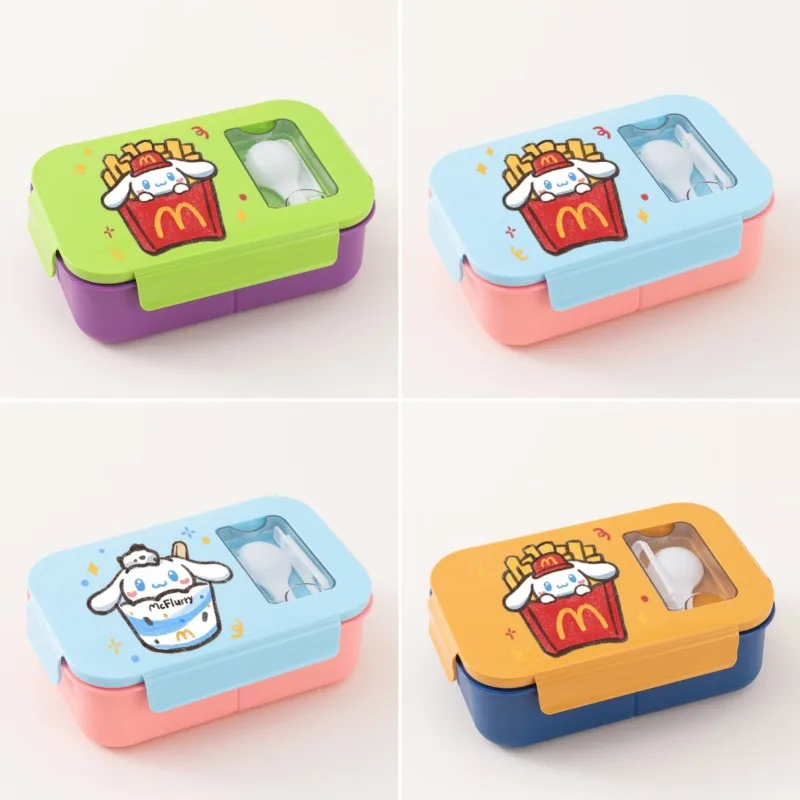 

Sanrio Cinnamoroll Flip-Top Lunch Box Portable 3Grids Bento Box Leakproof Food Container Microwave Oven Dinnerware Office School