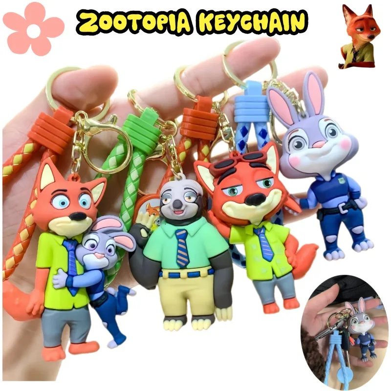 

Disney Zootopia, милый пара, автомобильный брелок, креативная высокая красота, мультяшная кукла, студенческий рюкзак, кошелек, карта доступа, подвесная цепочка для ключей