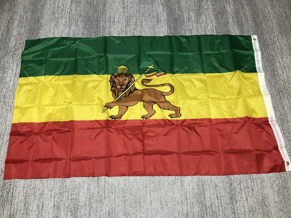 superonezxz FLAG Ethiopia flag 90x150cm Judah Lion Ethiopian Lion of Judah Flag  polyester hanging banner for decoration