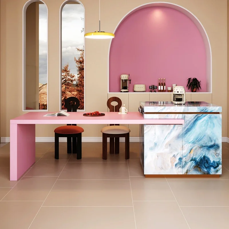 Healing island dining table, integrated small household open kitchen