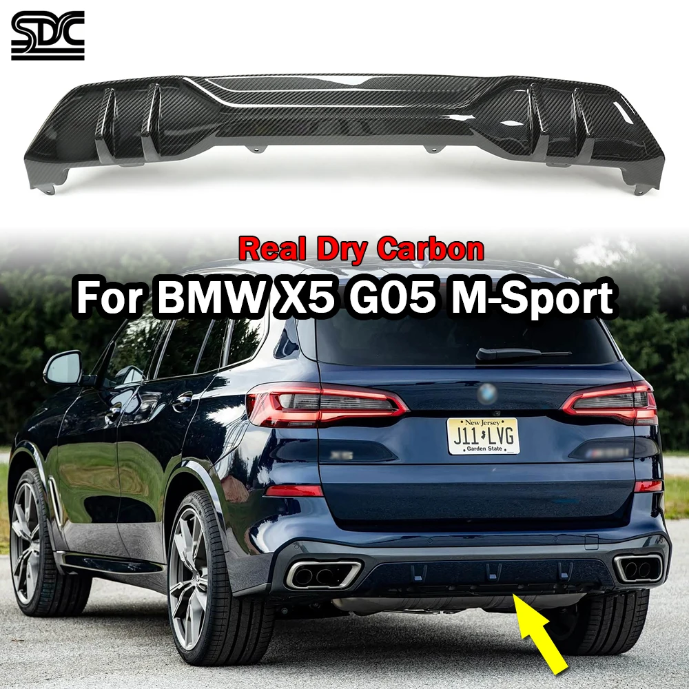 

X5 Real Dry Carbon Fiber Rear Diffuser For BMW X5 Series G05 M Sport 2019+ M50i Carbon Fibre Rear Bumper Diffuser Lip MP Style
