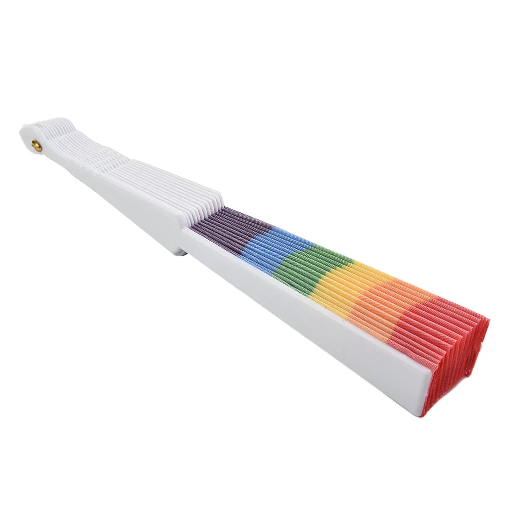 Decoration Piece High Quality As Picture Fitment No Number Of Pieces Plastic Product Name Fan Rainbow Folding Fan
