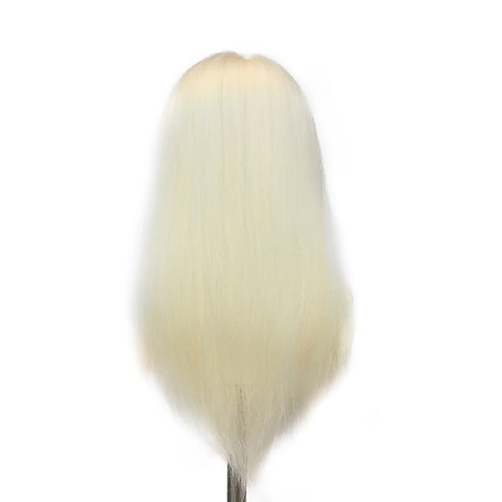 Cabeza de Maniquí de pelo de cabra blanco 100% para peluquería, cabeza de muñeca de competición de 40CM y 16 pulgadas, nueva versión