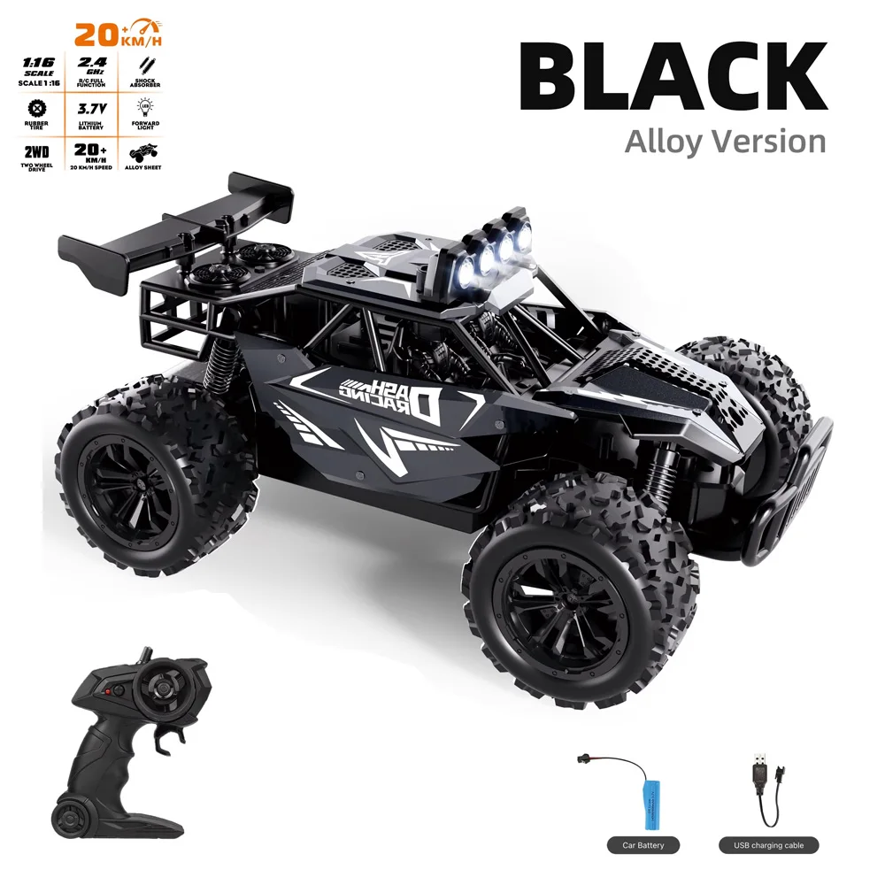 1:20 LED 빛으로 합금 RC 자동차 2.4G 오프로드 원격 제어 등산 차량 야외 자동차 장난감 어린이를위한 선물