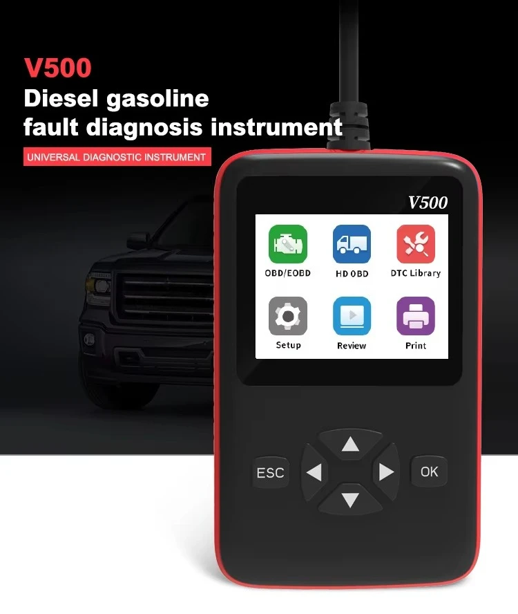 with 10 language OBDII All-round V500 Handheld Diagnostic Code Reader scan Support 12 Protocol Smart Cool Item for  car/truck