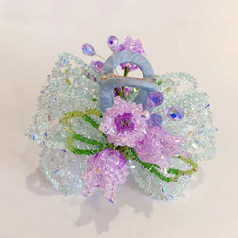 

New Chinese Style Bowknot Hair Claws Headband Handmade Tulip Flower Shark Clip Hairpin Women Luxury Hair Clip Accessories