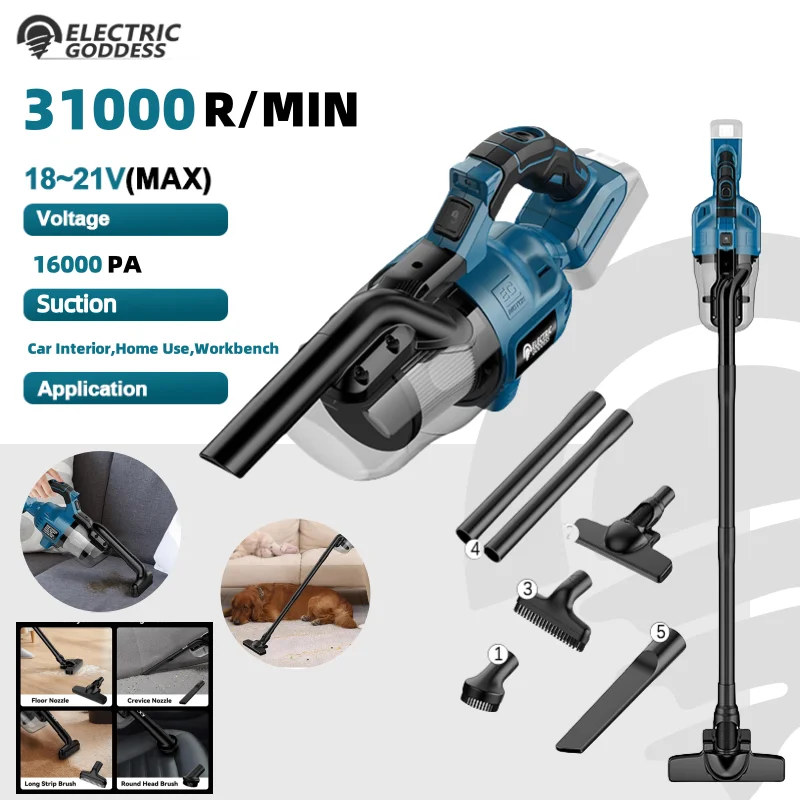 EG 400W Electric Vacuum Cleaner Cordless Portable Household Industrial Construction Car 5IN1 Clean Tools For Makita 18V Battery